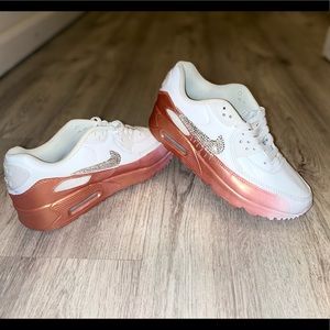 SOLD!! Women’s size 8 Air Max 90 with custom placed Swavorski Crystals.